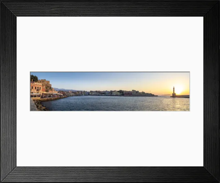Framed Print : Lighthouse and Chania old town at sunset, Crete, Greek Islands, Greece, Europe Framed Print : Lighthouse and Chania old town at sunset, Crete, Greek Islands, Greece, Europe