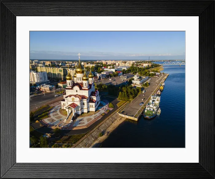 Framed Print : Aerial of the Cathedral of the Archangel, Arkhangelsk, Russia, Europe Framed Print : Aerial of the Cathedral of the Archangel, Arkhangelsk, Russia, Europe