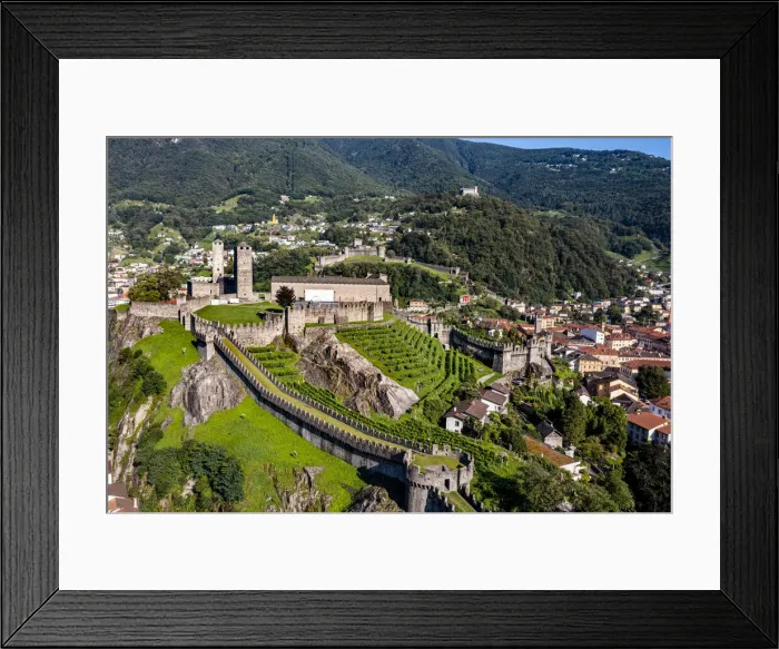 Framed Print : Aerial of the Castlegrande, Three Castles of Bellinzona UNESCO World Heritage Site Framed Print : Aerial of the Castlegrande, Three Castles of Bellinzona UNESCO World Heritage Site