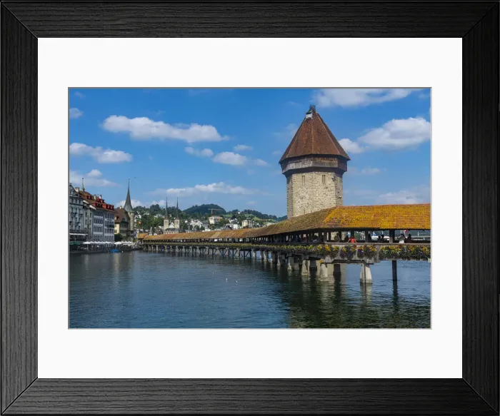 Framed Print : Kapellbrucke (Chapel Bridge), wooden footbridge, Lucerne, Switzerland, Europe Framed Print : Kapellbrucke (Chapel Bridge), wooden footbridge, Lucerne, Switzerland, Europe