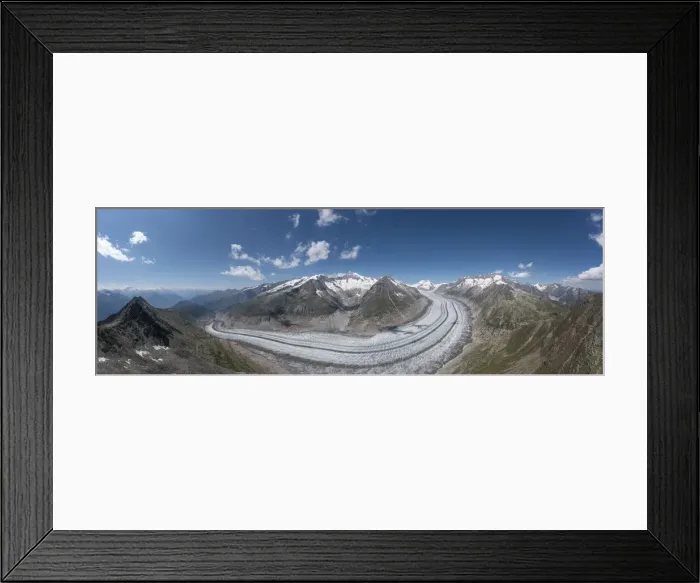 Framed Print : Aerial of the Great Altesch Glacier, UNESCO World Heritage Site, Bernese Alps