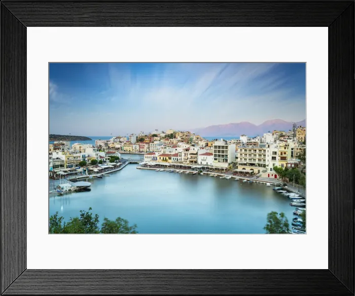 Framed Print : Seaside town resort of Agios Nikolaos by lake Voulismeni, Lasithi prefecture, Crete Framed Print : Seaside town resort of Agios Nikolaos by lake Voulismeni, Lasithi prefecture, Crete