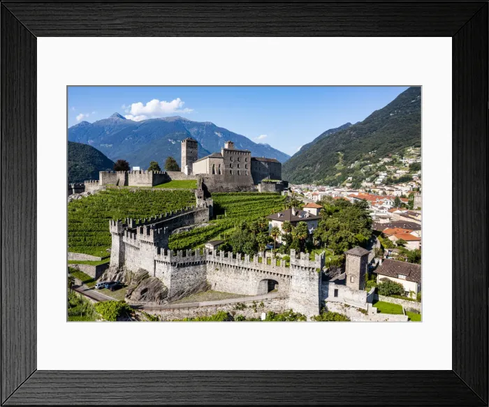 Framed Print : Aerial of the Castlegrande, Three Castles of Bellinzona UNESCO World Heritage Site Framed Print : Aerial of the Castlegrande, Three Castles of Bellinzona UNESCO World Heritage Site