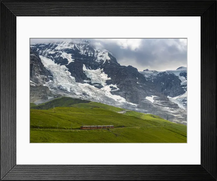 Framed Print : The Jungfrau railway below the Eiger North Face, Kleine Scheidegg, Bernese Oberland Framed Print : The Jungfrau railway below the Eiger North Face, Kleine Scheidegg, Bernese Oberland