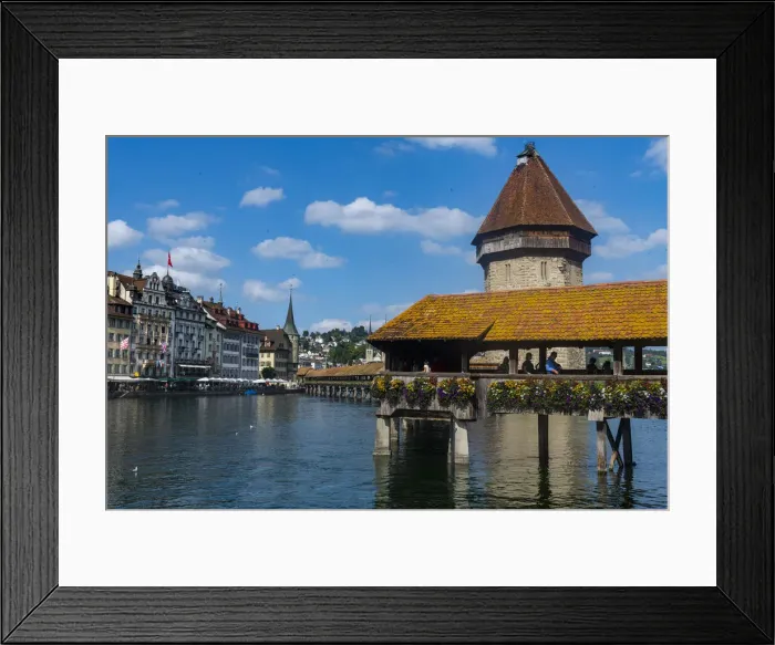 Framed Print : Kapellbrucke (Chapel Bridge), wooden footbridge, Lucerne, Switzerland, Europe Framed Print : Kapellbrucke (Chapel Bridge), wooden footbridge, Lucerne, Switzerland, Europe