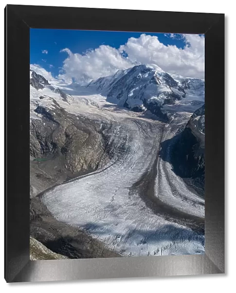 Mountains and Glacier on the Pennine Alps, Gornergrat, Zermatt, Valais, Switzerland
