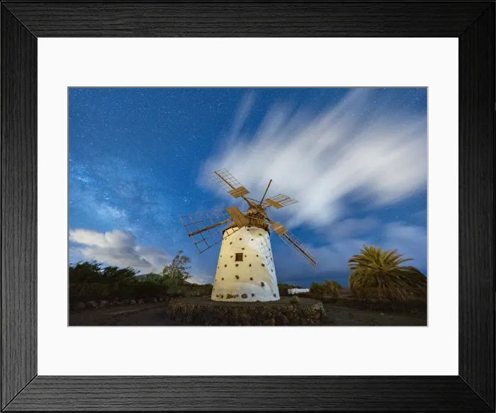 Framed Print : Milky Way glowing over the stone windmill, El Cotillo, La Oliva, Fuerteventura Framed Print : Milky Way glowing over the stone windmill, El Cotillo, La Oliva, Fuerteventura