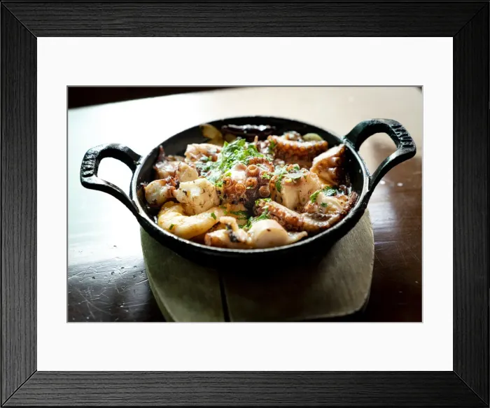 Framed Print : Octopus and shrimps in casserole, Fuerteventura, Canary Islands, Spain, Europe Framed Print : Octopus and shrimps in casserole, Fuerteventura, Canary Islands, Spain, Europe