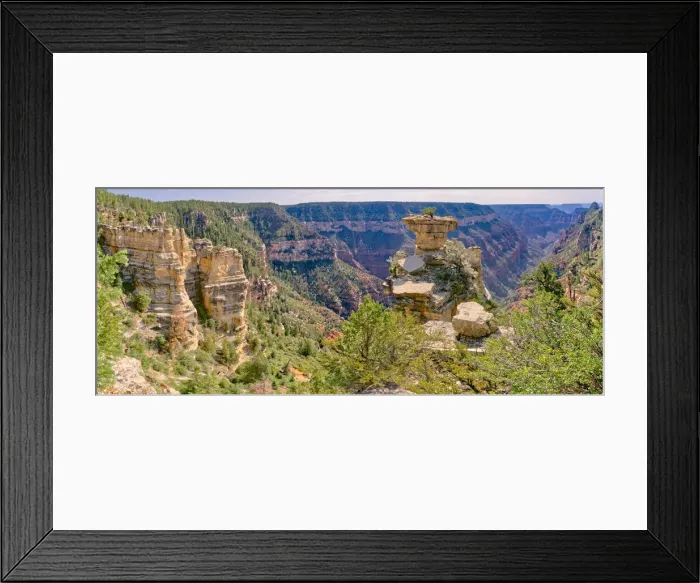 Framed Print : Tabletop Rock on the cliffs of the Transept Canyon at Grand Canyon North Rim along Framed Print : Tabletop Rock on the cliffs of the Transept Canyon at Grand Canyon North Rim along