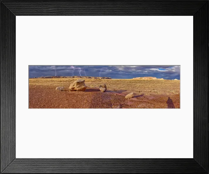 Framed Print : Large storm approaching Blue Mesa in Petrified Forest National Park Framed Print : Large storm approaching Blue Mesa in Petrified Forest National Park