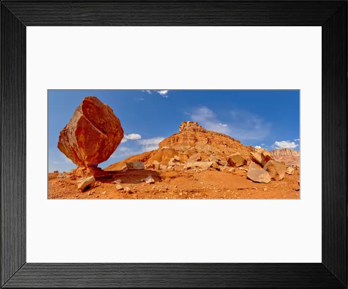 Framed Print : Balanced boulder just below the Upper Soap Creek Bench in Vermilion Cliffs National Framed Print : Balanced boulder just below the Upper Soap Creek Bench in Vermilion Cliffs National