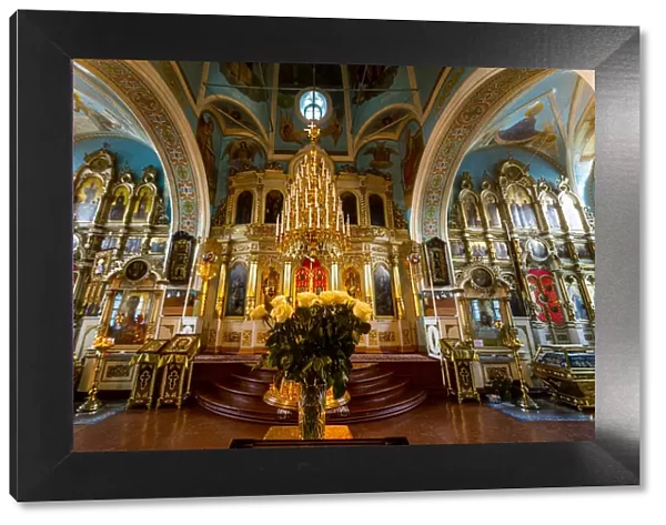 Interior of the Holy Savior Parish, Minusinsk, Krasnoyarsk Krai, Russia, Eurasia