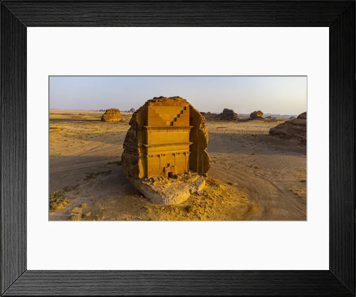 Framed Print : Aerial of the Tomb of Lihyan, son of Kuza, Madain Saleh (Hegra) (Al Hijr) Framed Print : Aerial of the Tomb of Lihyan, son of Kuza, Madain Saleh (Hegra) (Al Hijr)