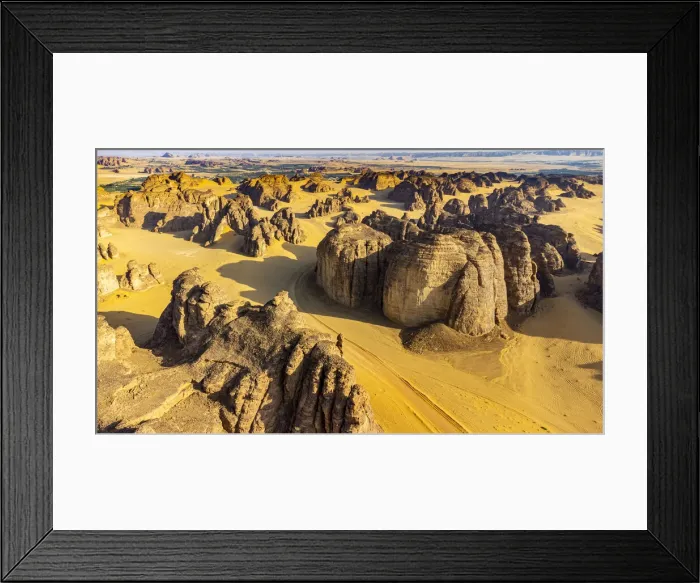 Framed Print : Aerial of a sandstone canyon, Al Ula, Kingdom of Saudi Arabia, Middle East Framed Print : Aerial of a sandstone canyon, Al Ula, Kingdom of Saudi Arabia, Middle East