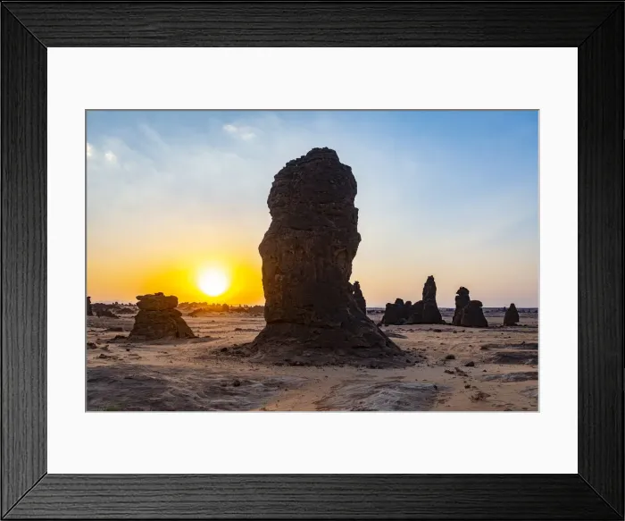 Framed Print : Sunset over the Algharameel rock formations, Al Ula, Kingdom of Saudi Arabia, Middle East Framed Print : Sunset over the Algharameel rock formations, Al Ula, Kingdom of Saudi Arabia, Middle East