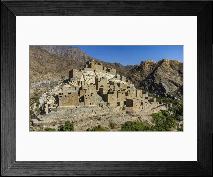 Framed Print : Aerial of Zee Al-Ayn (Thee Ain) historic mountain village, Kingdom of Saudi Arabia Framed Print : Aerial of Zee Al-Ayn (Thee Ain) historic mountain village, Kingdom of Saudi Arabia