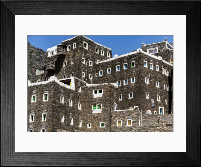 Framed Print : Rijal Almaa mountain village, Asir Mountains, Kingdom of Saudi Arabia, Middle East