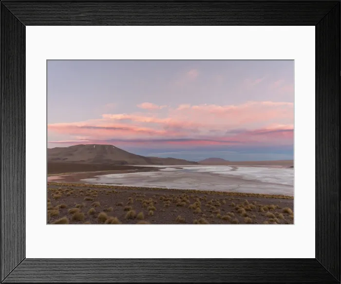 Framed Print : Sunset over an endorheic salt lake in the altiplano, Eduardo Avaroa Andean Fauna National Framed Print : Sunset over an endorheic salt lake in the altiplano, Eduardo Avaroa Andean Fauna National