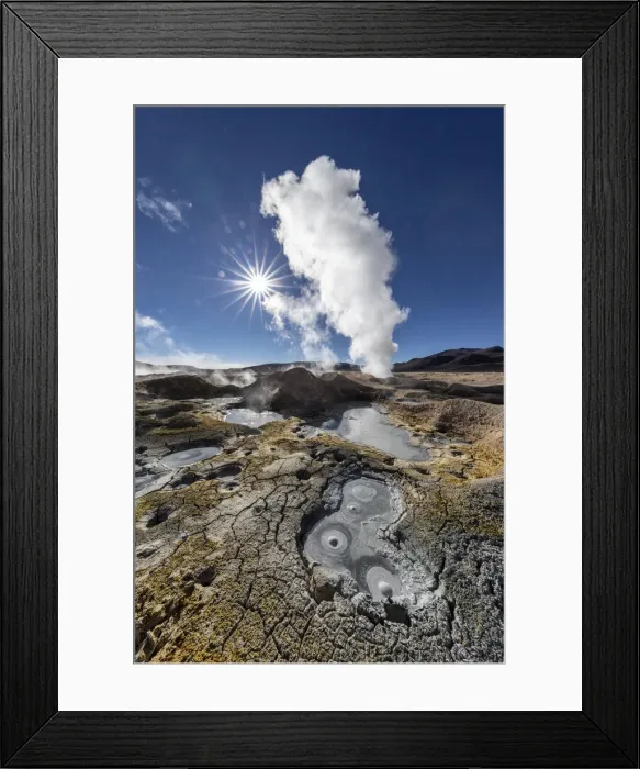 Framed Print : Geysers at Banos Termales in the Eduardo Avaroa Andean Fauna National Reserve Framed Print : Geysers at Banos Termales in the Eduardo Avaroa Andean Fauna National Reserve