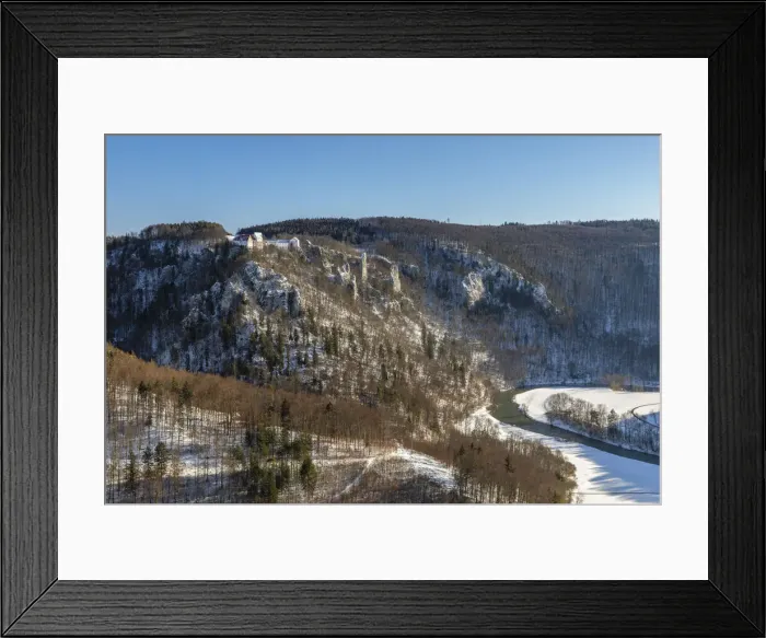 Framed Print : View over Danube Gorge to Wildenstein Castle, Upper Danube Nature Park, Swabian Alps Framed Print : View over Danube Gorge to Wildenstein Castle, Upper Danube Nature Park, Swabian Alps