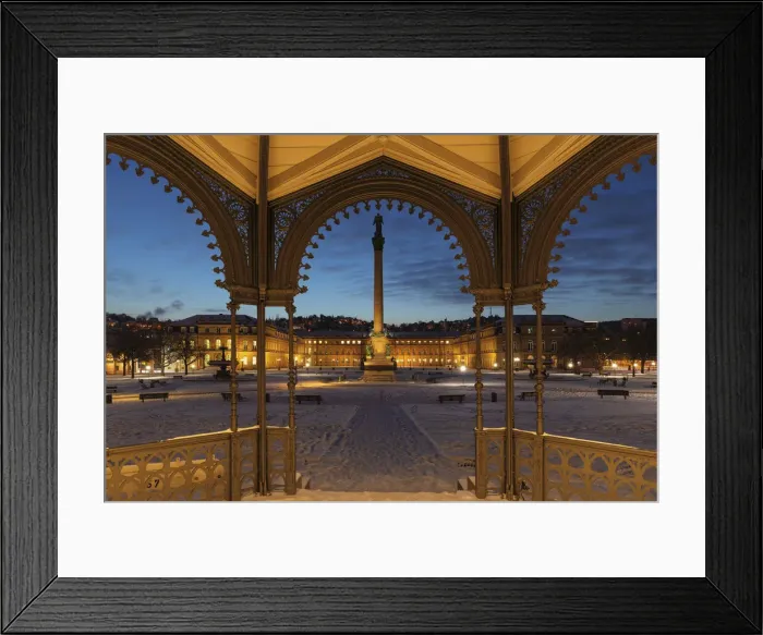 Framed Print : View from band stand shell to the New Castle on Schlossplatz Square, Stuttgart Framed Print : View from band stand shell to the New Castle on Schlossplatz Square, Stuttgart