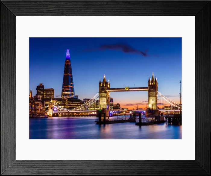 Framed Print : Tower Bridge and The Shard at sunset, London, England, United Kingdom, Europe Framed Print : Tower Bridge and The Shard at sunset, London, England, United Kingdom, Europe