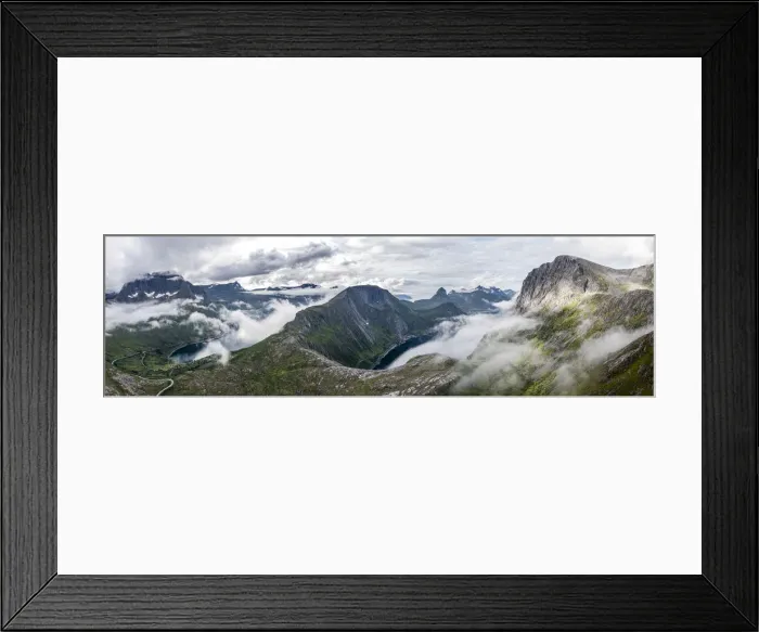 Framed Print : Aerial view of Barden, Breidtinden, Segla mountains and Ornfjord in a sea of clouds Framed Print : Aerial view of Barden, Breidtinden, Segla mountains and Ornfjord in a sea of clouds