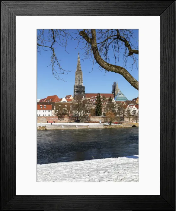 Framed Print : View over Danube River to Ulm Cathedral, Ulm, Swabian Alps, Baden-Wurttemberg, Germany Framed Print : View over Danube River to Ulm Cathedral, Ulm, Swabian Alps, Baden-Wurttemberg, Germany