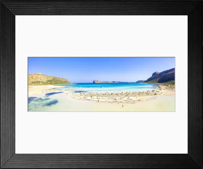 Framed Print : People sunbathing on idyllic white sand beach, Balos, Crete, Greek Islands, Greece Framed Print : People sunbathing on idyllic white sand beach, Balos, Crete, Greek Islands, Greece