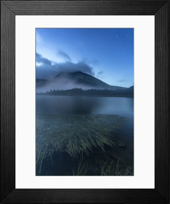 Framed Print : Calm water of Hopschusee lake during blue hour, Simplon Pass, Valais Canton, Swiss Alps Framed Print : Calm water of Hopschusee lake during blue hour, Simplon Pass, Valais Canton, Swiss Alps