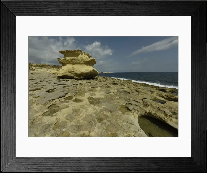 Framed Print : Rock formations at St. Peters Pool near Marsaxlokk, Malta, Mediterranean, Europe Framed Print : Rock formations at St. Peters Pool near Marsaxlokk, Malta, Mediterranean, Europe