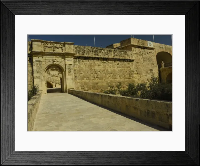 Framed Print : The Couvre Porte, Birgu, La Valletta, Malta, Mediterranean, Europe Framed Print : The Couvre Porte, Birgu, La Valletta, Malta, Mediterranean, Europe