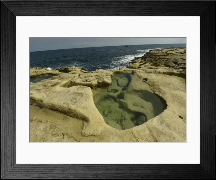 Framed Print : Rocky coast near Peters Pool, Marsaxlokk, Malta, Mediterranean, Europe Framed Print : Rocky coast near Peters Pool, Marsaxlokk, Malta, Mediterranean, Europe