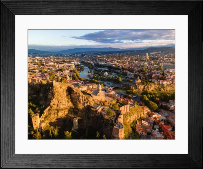 Framed Print : Aerial cityscape view of Tbilisis old town at sunrise, Tbilisi, Georgia (Sakartvelo) Framed Print : Aerial cityscape view of Tbilisis old town at sunrise, Tbilisi, Georgia (Sakartvelo)