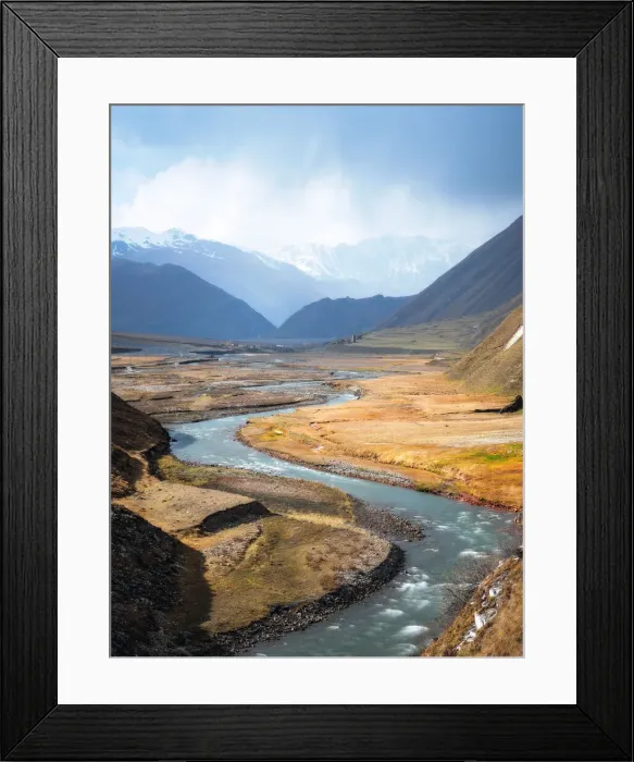 Framed Print : River going through Truso Valley, Kazbegi, Georgia (Sakartvelo), Central Asia, Asia Framed Print : River going through Truso Valley, Kazbegi, Georgia (Sakartvelo), Central Asia, Asia