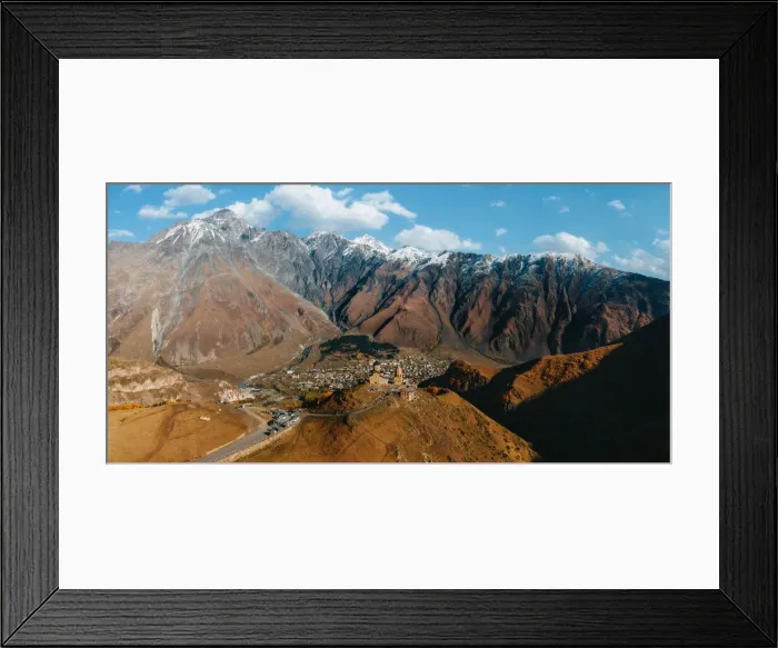 Framed Print : Fall view of Gergeti Trinity Church at sunset, Kazbegi, Georgia (Sakartvelo) Framed Print : Fall view of Gergeti Trinity Church at sunset, Kazbegi, Georgia (Sakartvelo)