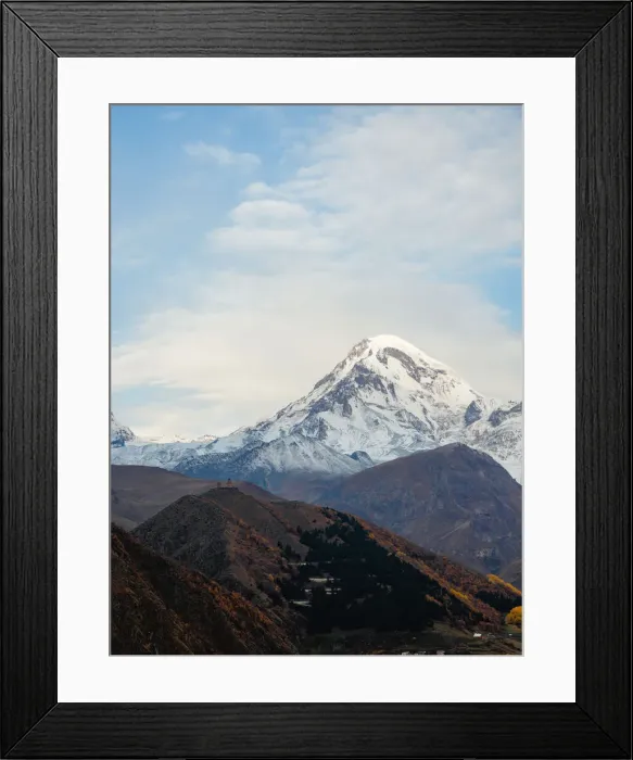 Framed Print : Sunrise view of Gergeti Trinity Church and Mount Kazbek, Kazbegi, Georgia (Sakartvelo) Framed Print : Sunrise view of Gergeti Trinity Church and Mount Kazbek, Kazbegi, Georgia (Sakartvelo)