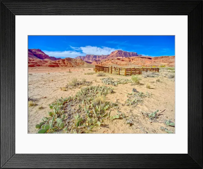 Framed Print : Lonely Dell Ranch Corral at Vermilion Cliffs National Monument near the Glen Canyon Framed Print : Lonely Dell Ranch Corral at Vermilion Cliffs National Monument near the Glen Canyon