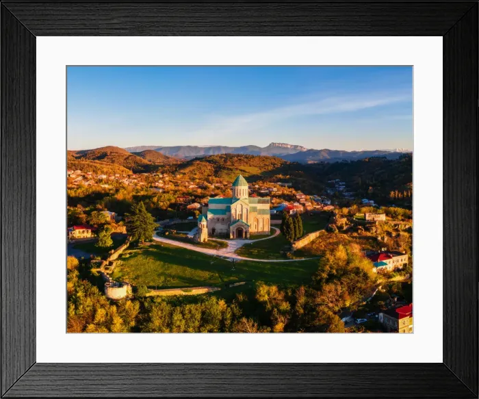 Framed Print : Aerial view of Bagrati Cathedral at sunrise, in Kutaisi, Imereti, Georgia (Sakartvelo) Framed Print : Aerial view of Bagrati Cathedral at sunrise, in Kutaisi, Imereti, Georgia (Sakartvelo)