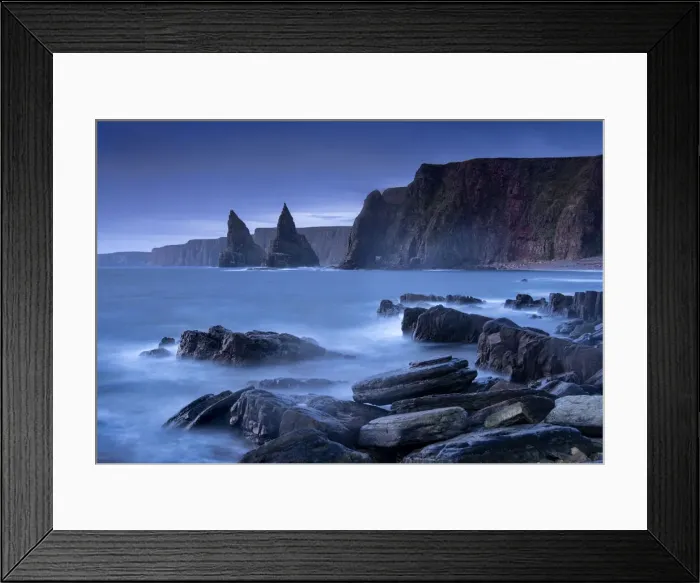 Framed Print : Duncansby Head and Sea Stacks at dawn, Caithness, Scottish Highlands, Scotland Framed Print : Duncansby Head and Sea Stacks at dawn, Caithness, Scottish Highlands, Scotland