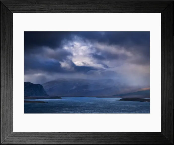 Framed Print : Dramatic Stormy Sky over Loch Eriboll, Sutherland, Scottish Highlands, Scotland Framed Print : Dramatic Stormy Sky over Loch Eriboll, Sutherland, Scottish Highlands, Scotland