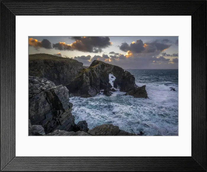 Framed Print : Stac a Phris Natural Sea Arch at sunset, near Shawbost, Isle of Lewis, Outer Hebrides Framed Print : Stac a Phris Natural Sea Arch at sunset, near Shawbost, Isle of Lewis, Outer Hebrides