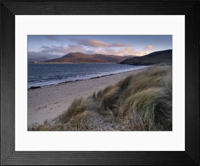 Framed Print : Horgabost Beach Marram Grass Dunes and Beinn Dhubh, Horgabost, Isle of Harris Framed Print : Horgabost Beach Marram Grass Dunes and Beinn Dhubh, Horgabost, Isle of Harris