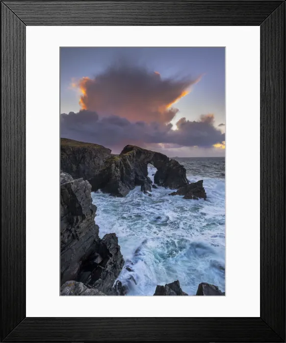 Framed Print : Cumulonimbus Cloud over Stac a Phris Natural Sea Arch at sunset, near Shawbost Framed Print : Cumulonimbus Cloud over Stac a Phris Natural Sea Arch at sunset, near Shawbost