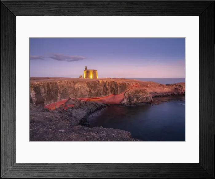 Framed Print : View of Castillo del Aguila o de las Coloradas at dusk, Playa Blanca, Lanzarote Framed Print : View of Castillo del Aguila o de las Coloradas at dusk, Playa Blanca, Lanzarote