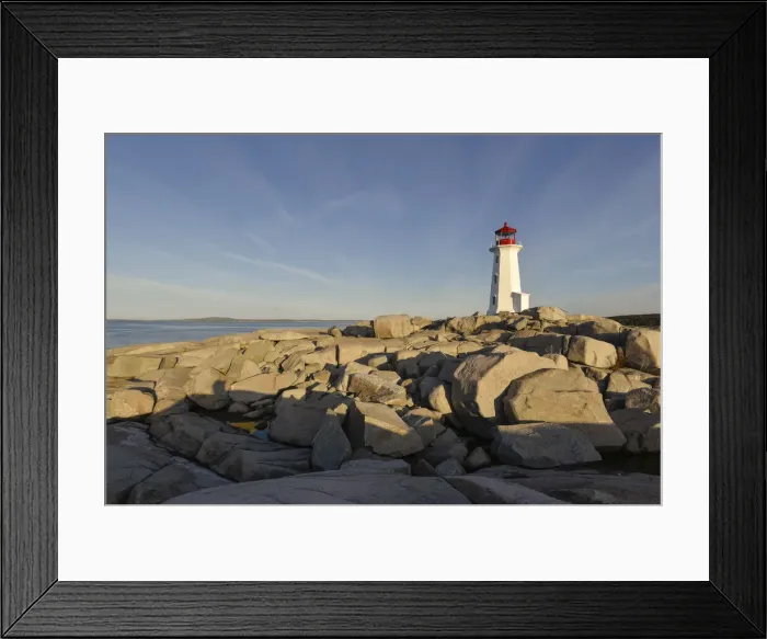 Framed Print : Lighthouse in Peggys Cove at sunrise, Nova Scotia, Canada, North America Framed Print : Lighthouse in Peggys Cove at sunrise, Nova Scotia, Canada, North America
