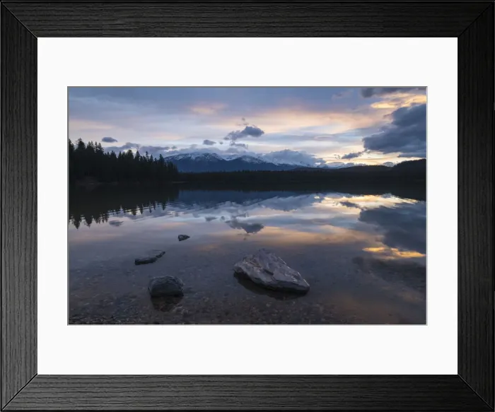 Framed Print : Sunset at Annette Lake, Jasper National Park, UNESCO World Heritage Site, Alberta Framed Print : Sunset at Annette Lake, Jasper National Park, UNESCO World Heritage Site, Alberta