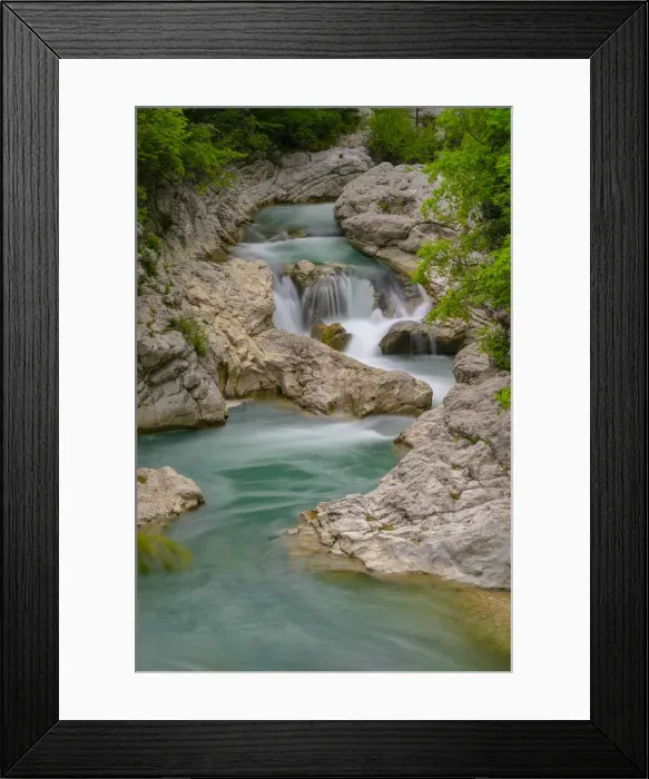 Framed Print : Waterfall on river Burano in summer, Apennines, Marche, Italy, Europe Framed Print : Waterfall on river Burano in summer, Apennines, Marche, Italy, Europe