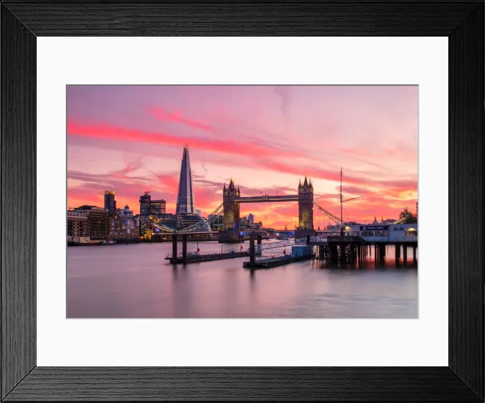 Framed Print : Tower Bridge and The Shard at sunset, London, England, United Kingdom, Europe Framed Print : Tower Bridge and The Shard at sunset, London, England, United Kingdom, Europe