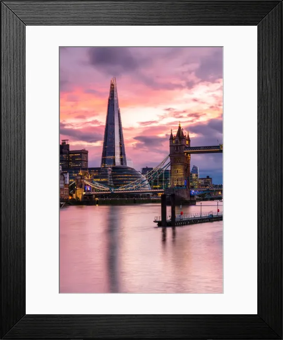 Framed Print : Tower Bridge and The Shard at sunset, London, England, United Kingdom, Europe Framed Print : Tower Bridge and The Shard at sunset, London, England, United Kingdom, Europe
